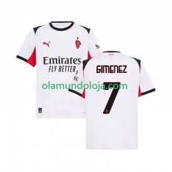 Camisola AC Milan Santiago Gimenez 7 Homem Equipamento Segundo 2025-2026 Manga Curta